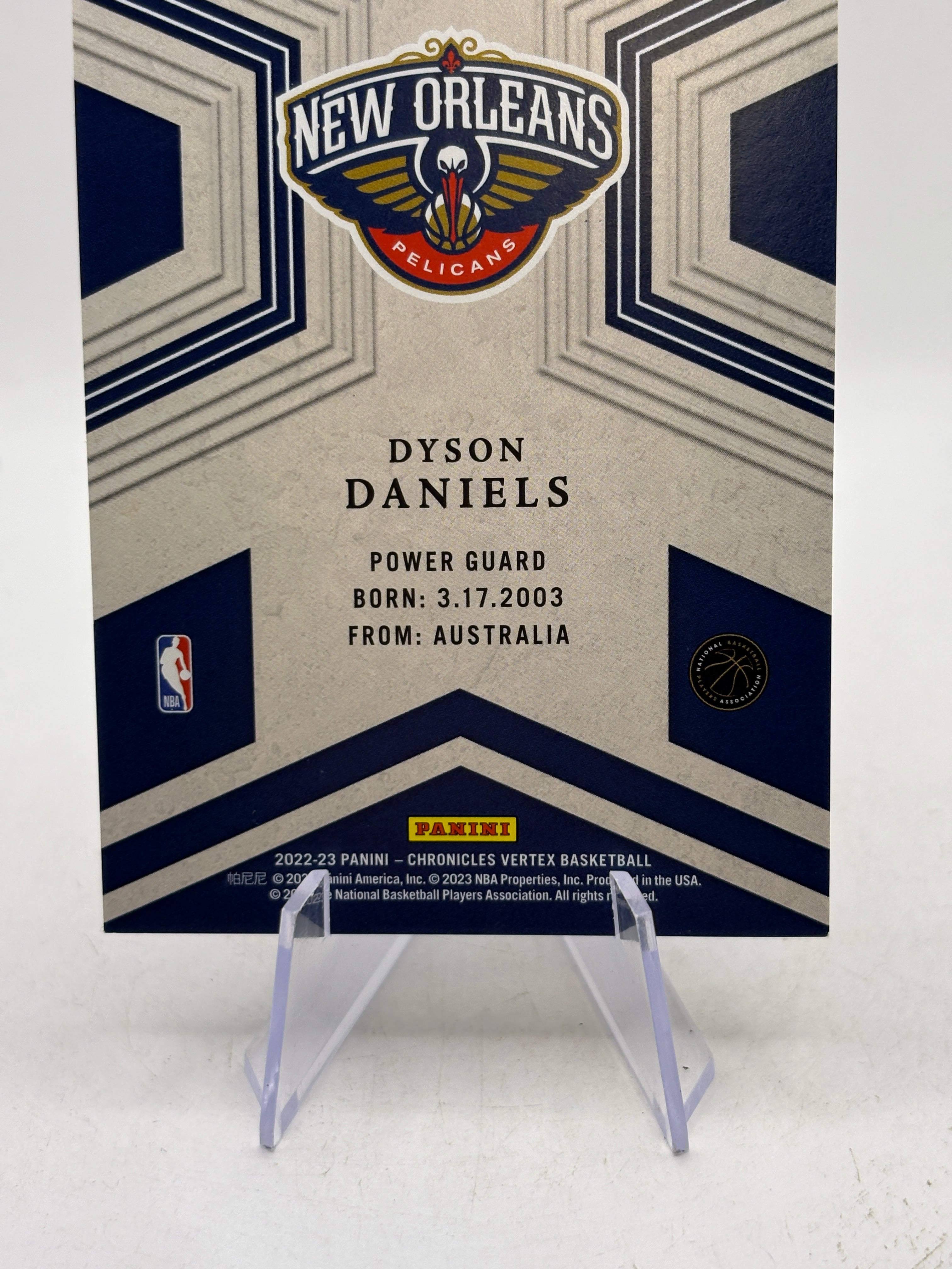 Panini 2022-23 Chronicles Vertex Dyson Daniels RC Pelicans 8/8 #178